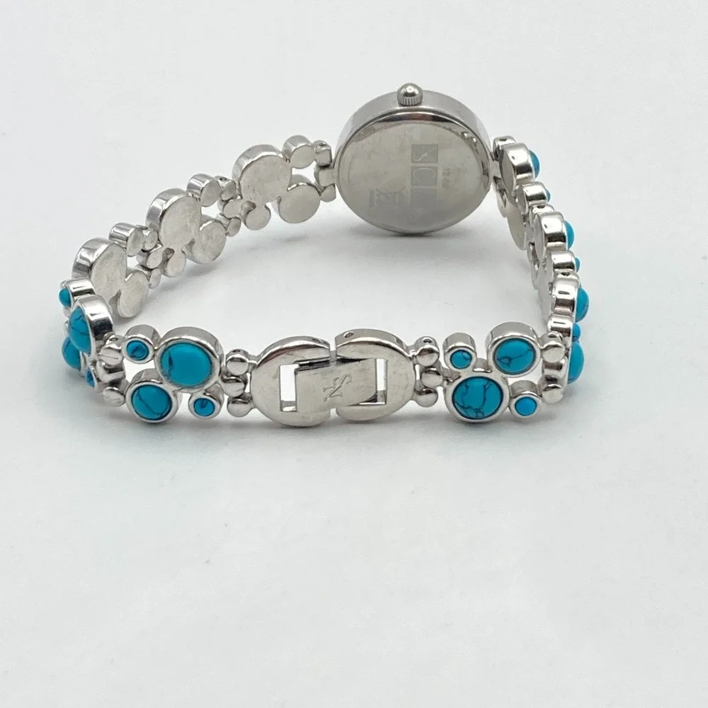Newbridge Women's Watch 22mm Silver Tone Blue Southwest New Battery 6.75